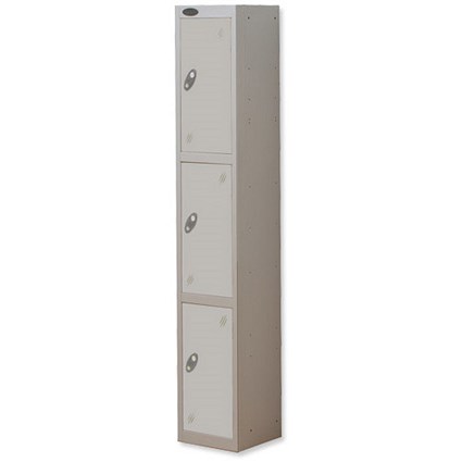 Trexus Plus 3 Door Locker Nest of 1 Extra Depth ACTIVECOAT W305xD460xH1780mm Silver