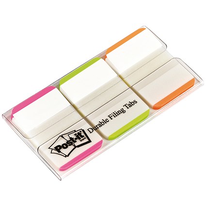 Post-it Index Tabs Lined Strong, Pink, Bright Green & Orange, Pack of 66