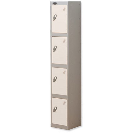 Trexus Plus 4 Door Locker Nest of 1 ACTIVECOAT W305xD305xH1780mm Silver White