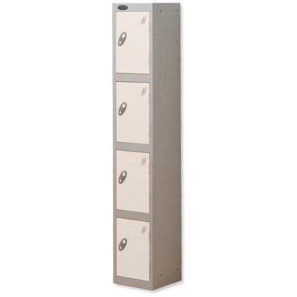 Trexus Plus 4 Door Locker Nest of 1 Extra Depth ACTIVECOAT W305xD460xH1780mm Silver White