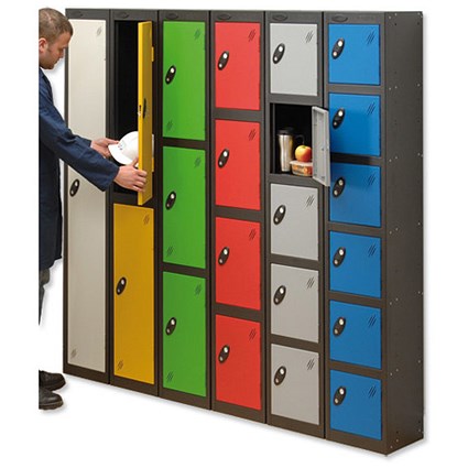 Trexus Plus 4 Door Locker Nest of 2 Extra Depth ACTIVECOAT W610xD460xH1780mm Black Green