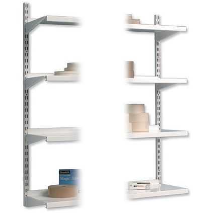 Trexus Top Shelf Uprights for Shelving Unit H1048mm White [Pack 2]