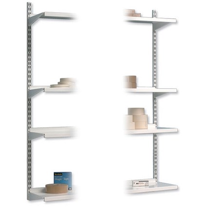 Trexus Top Shelf Uprights for Shelving Unit H1524mm White [Pack 2]