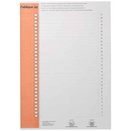 Elba Lateral Suspension Files Label Sheet, White, Pack of 10