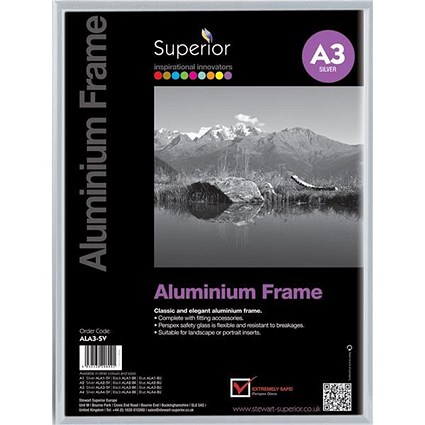 Photo Frame Clip In Aluminium with Clear Front - A3