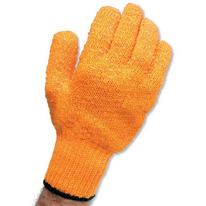 Knitted Grip Gloves, PVC Lattice, One Size, Pair