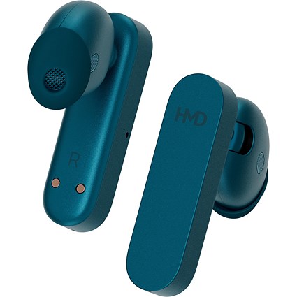 HMD Amped Buds Bluetooth Cyan Earbuds with Charging Case