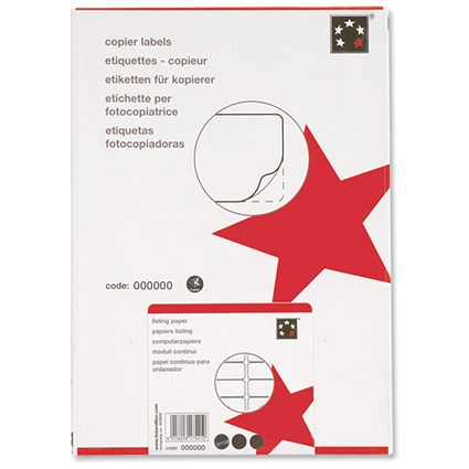 5 Star Labels Copier 8 per Sheet 105x74mm White [800 Labels]