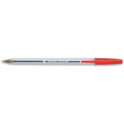 5 Star Clear Ball Pen, Red, Pack of 50