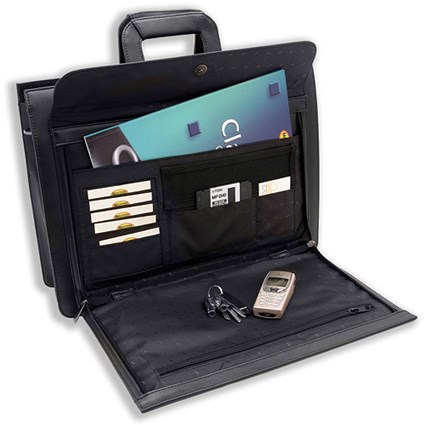 Masters Document Case Folio Koskin Leather-look Zip-around W430xD120xH320mm Black
