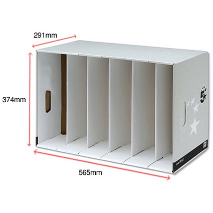 5 Star Lever Arch Module for 6 Files with lid, Grey, Pack of 5