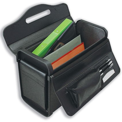 Masters Pilot Case PVC Grey Flock Lining with Combination Locks W460xD200xH330mm Black