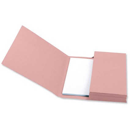 5 Star Document Wallet Full Flap 285gsm Capacity 32mm Foolscap Pink [Pack 50]
