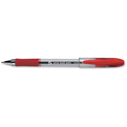 5 Star Grip Ball Pen - 0.5mm Line - Red - Pack of 12