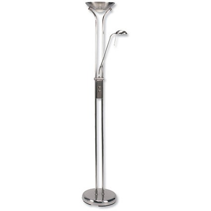 Idelec Uplighter Mother and Child Lights Separate Dimmers 1830mm Tall Silver