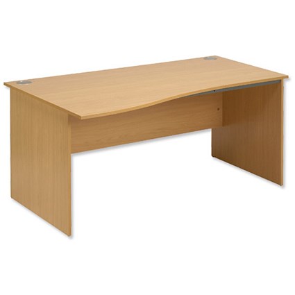 Trexus Classic Desk Wave Panel End Left-hand W1600xD1000-800xH720mm Oak
