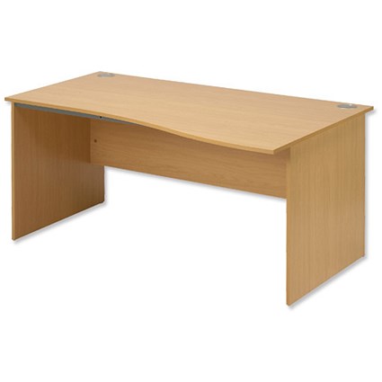 Trexus Classic Desk Wave Panel End Right-hand W1600xD1000-800xH720mm Oak