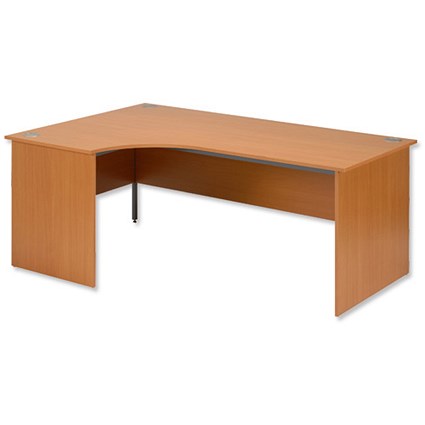 Trexus Classic Desk Radial Panel End Left-hand W1800xD1200xH720mm Beech