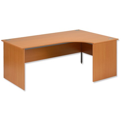 Trexus Classic Desk Radial Panel End Right-hand W1800xD1200xH720mm Beech