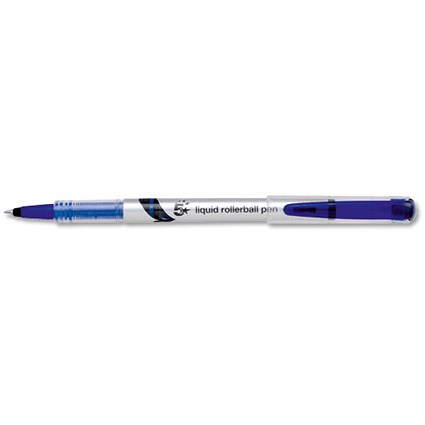 5 Star Rollerball Pen, Liquid, Fine, 0.7mm Tip, 0.5mm Line, Blue, Pack of 12