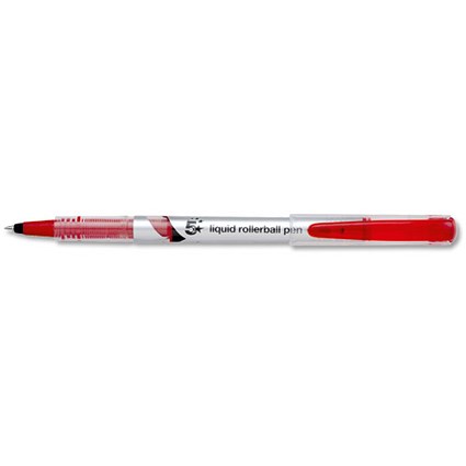 5 Star Rollerball Pen Liquid Fine 0.7mm Tip 0.5mm Line Red [Pack 12]