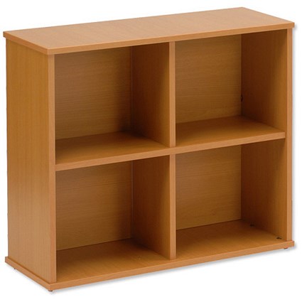 Trexus 800 Desk High Bookcase with Solid Back W800xD310xH720mm Beech