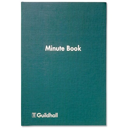 Guildhall Minute Book 160 Numbered Pages with A-Z index W298xH203mm Green Ref 32/MZ