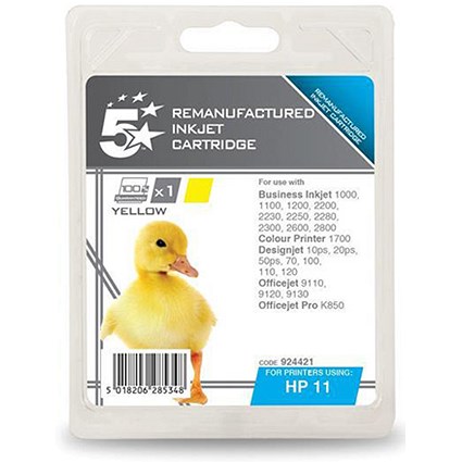 5 Star Compatible - Alternative to HP 11 Yellow Ink Cartridge