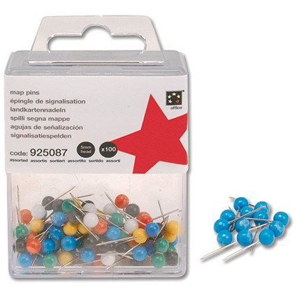 5 Star Map Pins 5mm Head Blue [Pack 100]