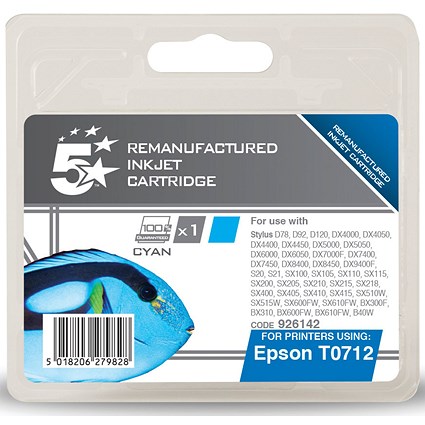 5 Star Compatible - Alternative to Epson T0712 Cyan Inkjet Cartridge