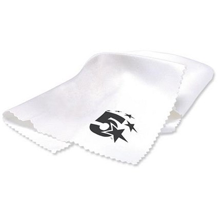 5 Star Microfibre Cleaning Cloth / Soft Optical Quality for Screens, Cameras & CDs / White