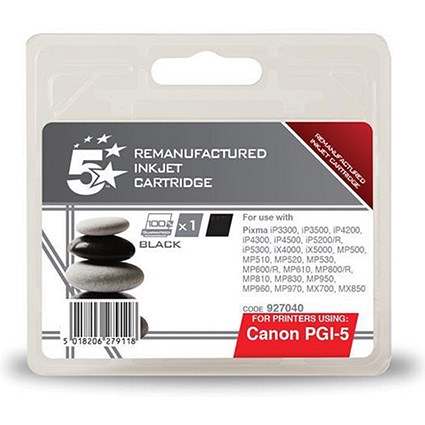 5 Star Compatible - Alternative to Canon PGI-5BK Black Inkjet Cartridge