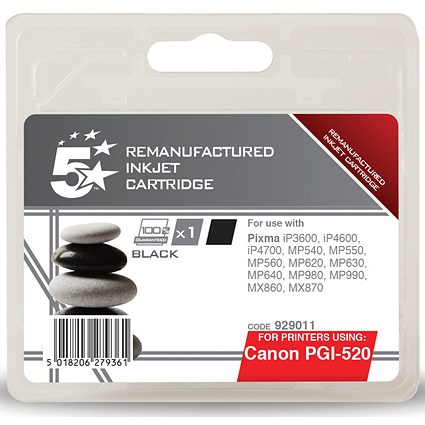 5 Star Compatible - Alternative to Canon PGI-520BK Black Inkjet Cartridge