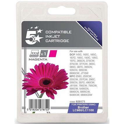 5 Star Compatible - Alternative to Brother LC1100M Magenta Inkjet Cartridge