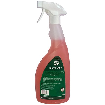 5 Star Cleaner Spray and Wipe - 750ml