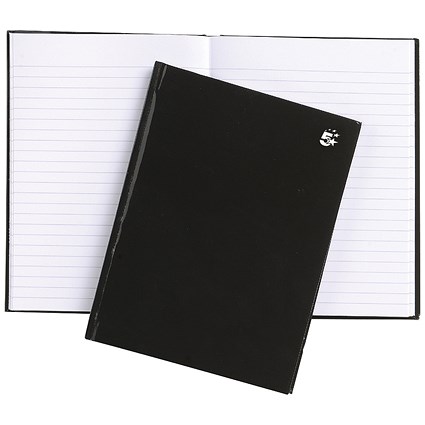 5 Star Hard Cover Casebound Notebook, A5, Ruled, 160 Pages, Pack of 5