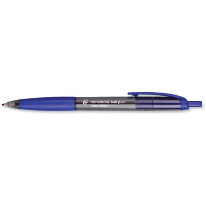 5 Star Grip Ball Pen Retractable / Blue / Pack of 12