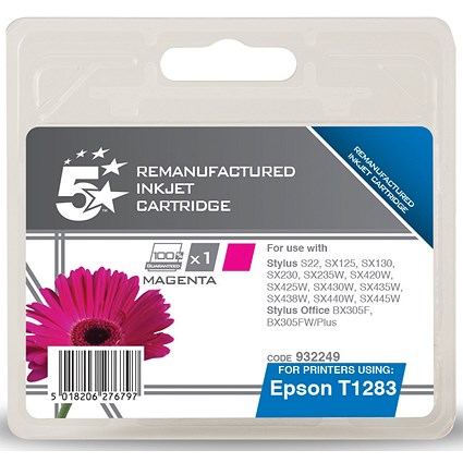 5 Star Compatible - Alternative to Epson T1283 Magenta Inkjet Cartridge
