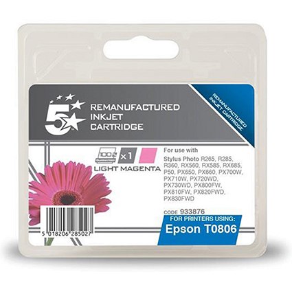 5 Star Compatible - Alternative to Epson T0806 Light Magenta Inkjet Cartridge
