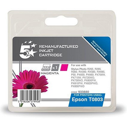 5 Star Compatible - Alternative to Epson T0803 Magenta Inkjet Cartridge