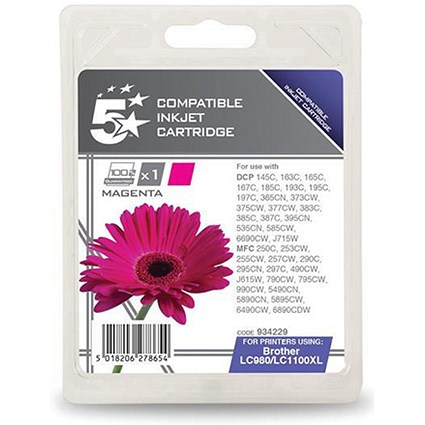 5 Star Compatible - Alternative to Brother LC1100HYM Magenta Inkjet Cartridge