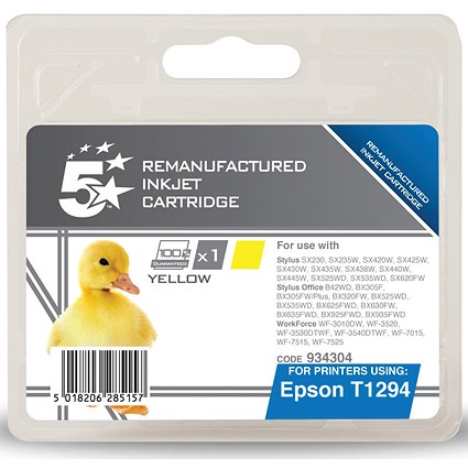 5 Star Compatible - Alternative to Epson T1294 Yellow Inkjet Cartridge