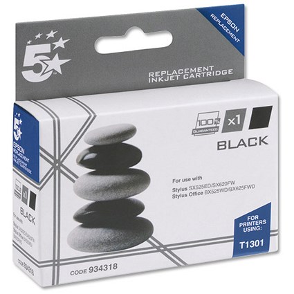 5 Star Compatible Inkjet Cartridge Black [Epson T13014010 Alternative]