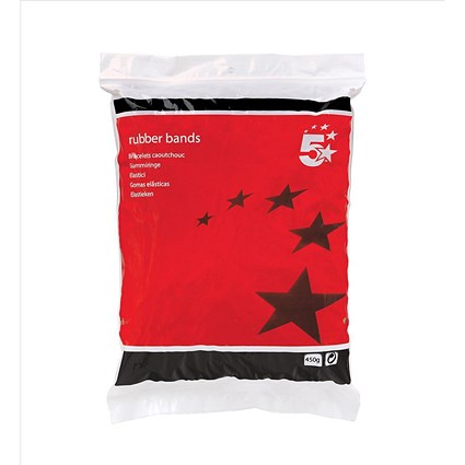 5 Star Rubber Bands - No.108, 203x16mm, 454g Bag