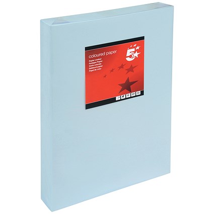 5 Star A3 Multifunctional Coloured Paper, Light Blue, 80gsm, Ream (500 Sheets)