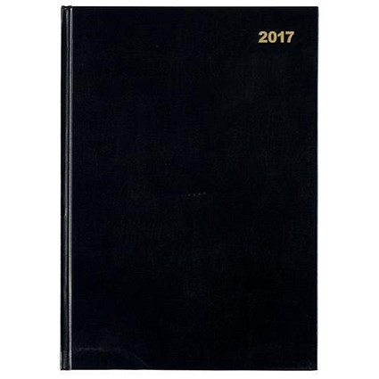 5 Star 2017 Diary / 2 Pages Per Day / A4 / Black