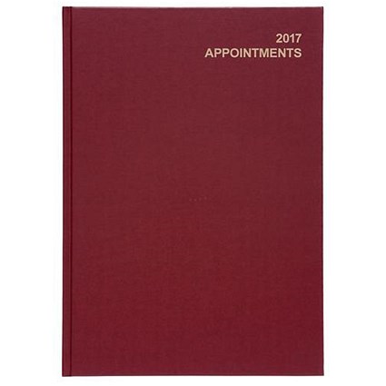 5 Star 2017 Appointment Diary / Day to A Page / A4 Red