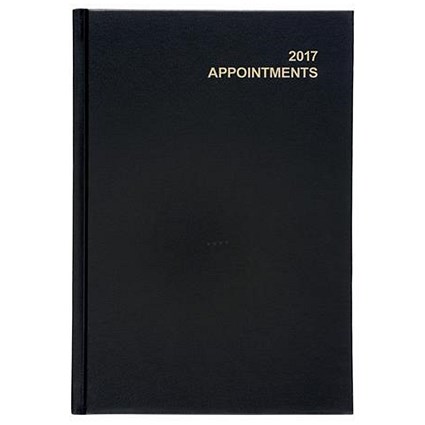 5 Star 2017 Appointment Diary / Day to Page / A5 Black