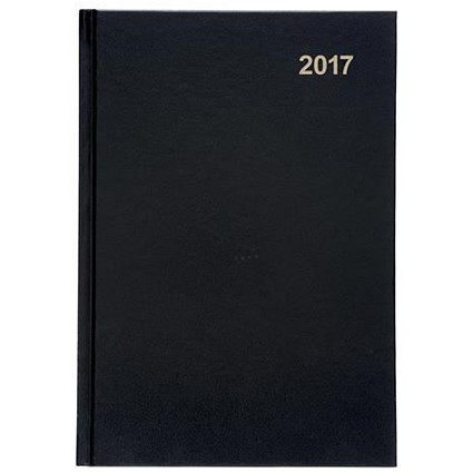 5 Star 2017 Diary / Day to Page / A5 / Black