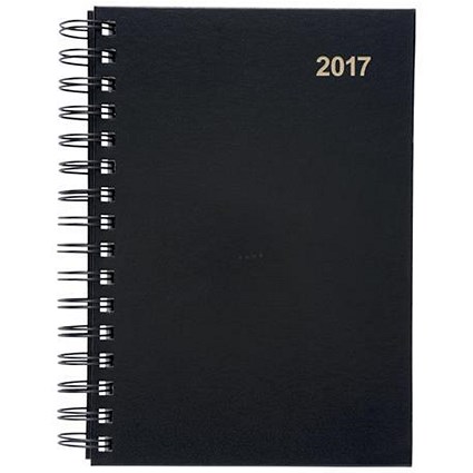 5 Star 2017 Wirobound Diary / Day to a Page /A5